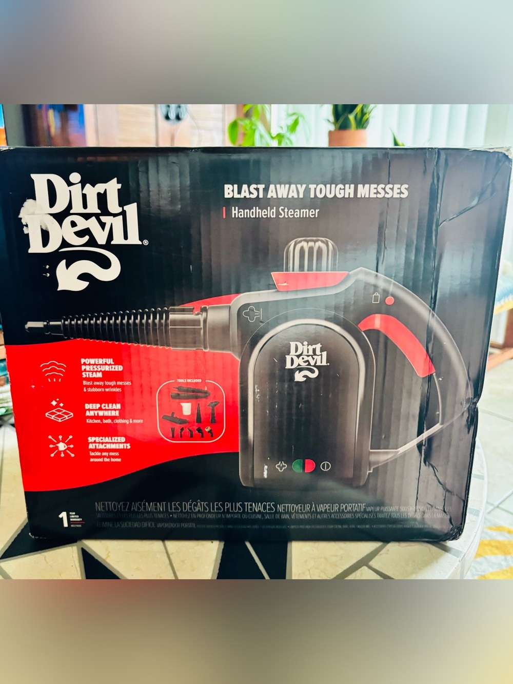 Brand New Red & Black Handheld Steamer - Powerful Portable Steam Cleaner